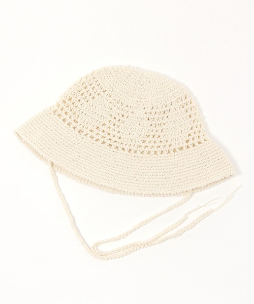 tiny tiny（ティニーティニー）の「クロシェ紐付きハット[tiny tiny(ティニーティニー)]（ハット・レディース・ブラック/ナチュラル・0）」の5枚目の写真