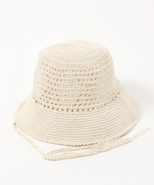 tiny tiny（ティニーティニー）の「クロシェ紐付きハット[tiny tiny(ティニーティニー)]（ハット・レディース・ブラック/ナチュラル・0）」の6枚目の写真
