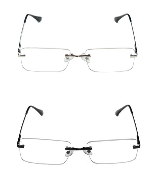 Chikashitsu +（チカシツプラス）の「【Chikashitsu +】rimless eyeglasses / 【チカシツプラス】リムレスアイグラス（メガネ・メンズ・ブラック/シルバー・ONE SIZE）」の6枚目の写真