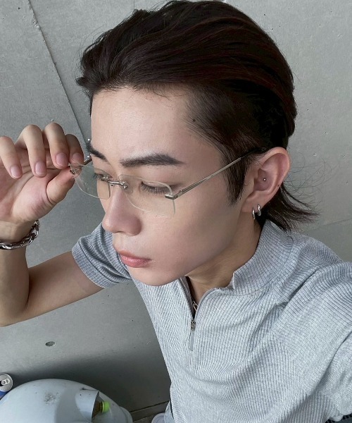 Chikashitsu +（チカシツプラス）の「【Chikashitsu +】rimless eyeglasses / 【チカシツプラス】リムレスアイグラス（メガネ・メンズ・ブラック/シルバー・ONE SIZE）」の10枚目の写真