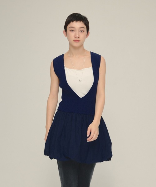eL(エル)の「【eL】12G Balloon Mini One-piece/570735(ワンピース・レディース・ブラック/ネイビー・FREE)」の11枚目の写真