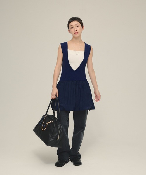 eL(エル)の「【eL】12G Balloon Mini One-piece/570735(ワンピース・レディース・ブラック/ネイビー・FREE)」の12枚目の写真