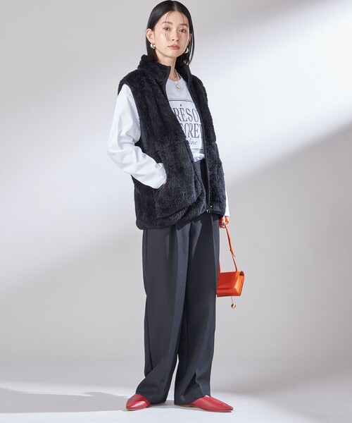 Champion(チャンピオン)の「【一部WEB限定 / SHIPS別注】Champion:〈洗濯機可能〉フリース ベスト(ベスト・レディース・ネイビー/ブラック/オリーブ/ナチュラル・ONE SIZE)」の13枚目の写真