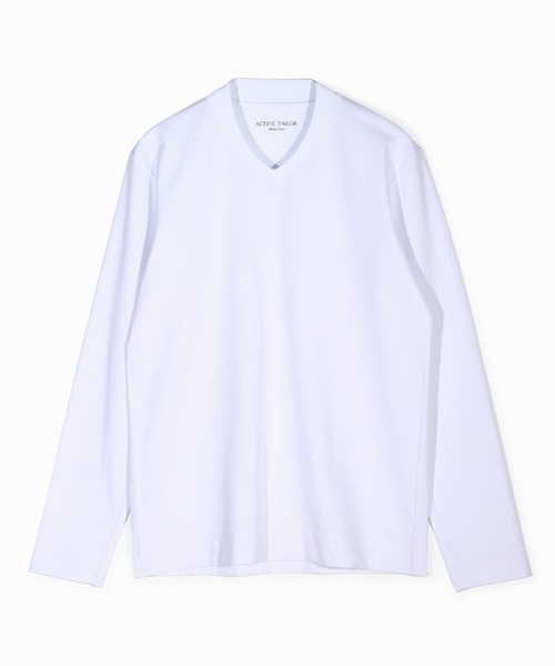 MEN'S BIGI(メンズビギ)の「【ACTIVE TAILOR/アクティブテイラー】シルケットスムースVネック長袖Tシャツ(Tシャツ/カットソー・メンズ・ホワイト/ブラック/ブルー/ブラウン・04/03/02/01/05)」の2枚目の写真