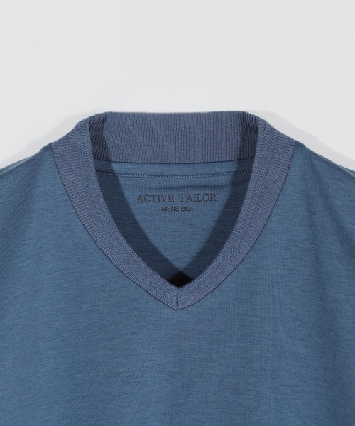 MEN'S BIGI(メンズビギ)の「【ACTIVE TAILOR/アクティブテイラー】シルケットスムースVネック長袖Tシャツ(Tシャツ/カットソー・メンズ・ホワイト/ブラック/ブルー/ブラウン・04/03/02/01/05)」の5枚目の写真