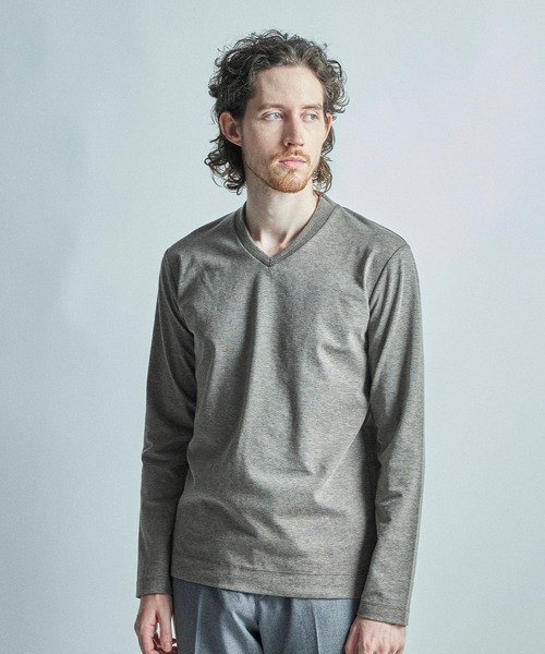 MEN'S BIGI(メンズビギ)の「【ACTIVE TAILOR/アクティブテイラー】シルケットスムースVネック長袖Tシャツ(Tシャツ/カットソー・メンズ・ホワイト/ブラック/ブルー/ブラウン・04/03/02/01/05)」の21枚目の写真