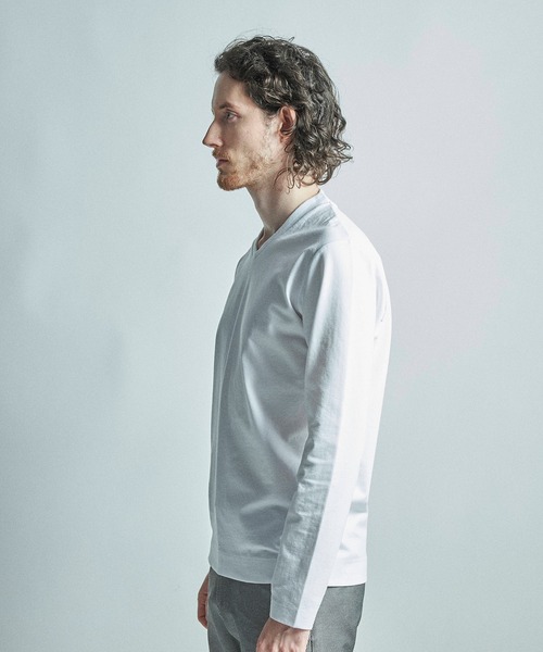 MEN'S BIGI(メンズビギ)の「【ACTIVE TAILOR/アクティブテイラー】シルケットスムースVネック長袖Tシャツ(Tシャツ/カットソー・メンズ・ホワイト/ブラック/ブルー/ブラウン・04/03/02/01/05)」の15枚目の写真