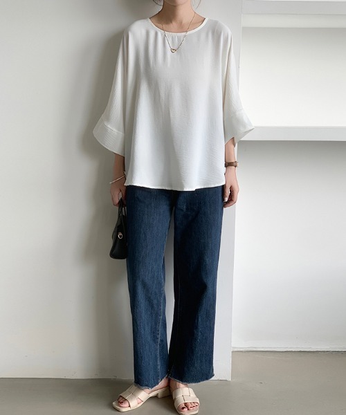ReRe(リリ)の「ドルマンスリーブブラウス(シャツ/ブラウス・レディース・ネイビー/ホワイト/グリーン/ブラック/ベージュ・FREE)」の16枚目の写真