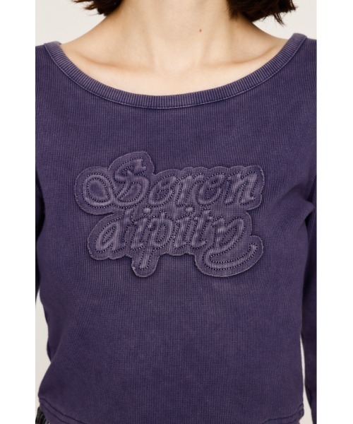 SLY（スライ）の「FRONT PATCH RIB TOPS フロント パッチ リブトップス 秋服（Tシャツ/カットソー・レディース・ブラック/ベージュ/パープル/レッド・FREE）」の15枚目の写真