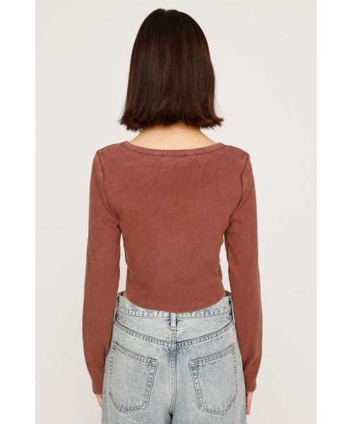 SLY（スライ）の「FRONT PATCH RIB TOPS フロント パッチ リブトップス 秋服（Tシャツ/カットソー・レディース・ブラック/ベージュ/パープル/レッド・FREE）」の20枚目の写真