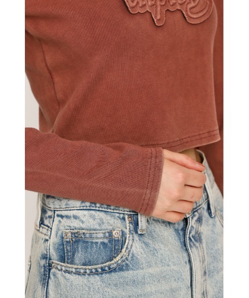 SLY（スライ）の「FRONT PATCH RIB TOPS フロント パッチ リブトップス 秋服（Tシャツ/カットソー・レディース・ブラック/ベージュ/パープル/レッド・FREE）」の22枚目の写真