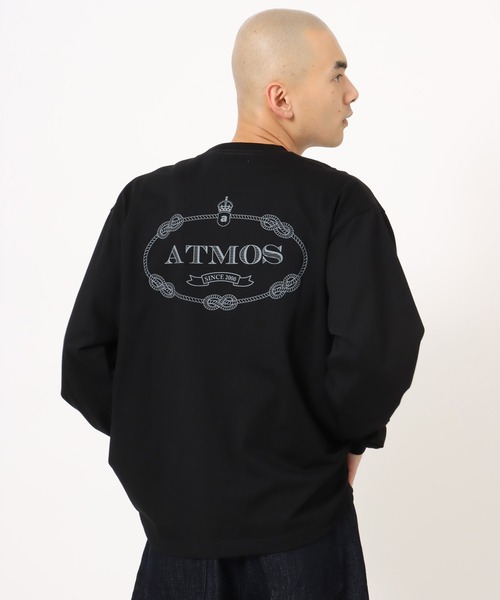 atmos(アトモス)の「atmos Emblem Logo LS T-shirt / アトモス エンブレム ロゴ LS Tシャツ(Tシャツ/カットソー・メンズ・ブルー/ブラック/ホワイト・M/L/XL/XXL)」の4枚目の写真