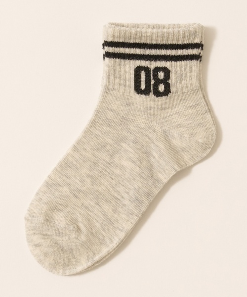 b・ROOM(ビールーム)の「ナンバリングソックス(ソックス/靴下・キッズ・オフホワイト/ブルー/ブラック/オートミール/黄緑系・M/L)」の7枚目の写真
