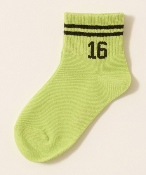 b・ROOM(ビールーム)の「ナンバリングソックス(ソックス/靴下・キッズ・オフホワイト/ブルー/ブラック/オートミール/黄緑系・M/L)」の8枚目の写真