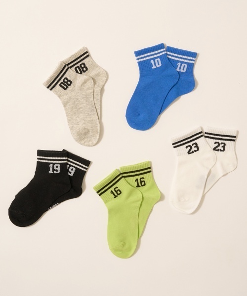 b・ROOM(ビールーム)の「ナンバリングソックス(ソックス/靴下・キッズ・オフホワイト/ブルー/ブラック/オートミール/黄緑系・M/L)」の11枚目の写真