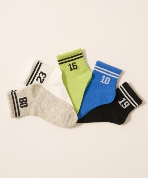 b・ROOM(ビールーム)の「ナンバリングソックス(ソックス/靴下・キッズ・オフホワイト/ブルー/ブラック/オートミール/黄緑系・M/L)」の12枚目の写真