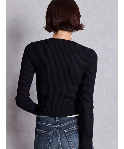 GYDA(ジェイダ)の「【新色追加】GD bijou MOLD ニットトップス(ニット/セーター・レディース・オフホワイト/グレー/ブラック/パープル/ネイビー/ピンク・FREE)」の9枚目の写真