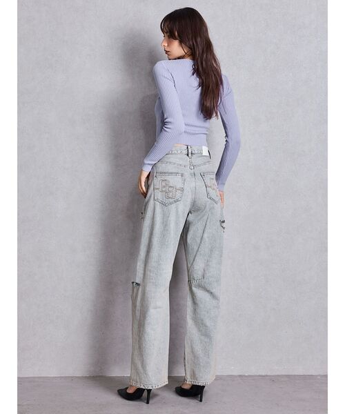 GYDA(ジェイダ)の「【新色追加】GD bijou MOLD ニットトップス(ニット/セーター・レディース・オフホワイト/グレー/ブラック/パープル/ネイビー/ピンク・FREE)」の21枚目の写真