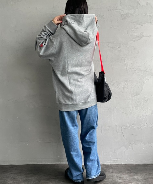 Manhattan Portage（マンハッタンポーテージ）の「[MANHATTAN PORTAGE/マンハッタンポーテージ] 別注 フードロゴ刺繍 スウェットパーカー（パーカー・レディース・グレー/ピンク/ブラック・M/S/XL/L）」の11枚目の写真