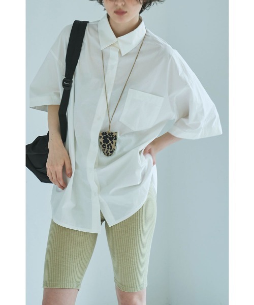 marjour(マージュール)の「COTTON COLOR OVER SHIRTS(シャツ/ブラウス・レディース・ピンク/オフホワイト・M)」の1枚目の写真