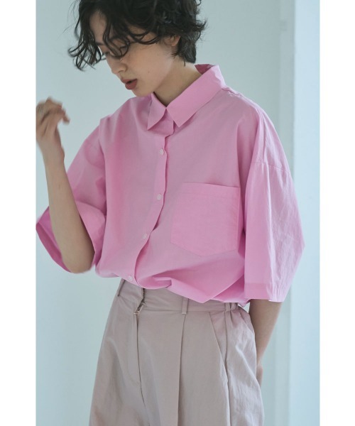 marjour(マージュール)の「COTTON COLOR OVER SHIRTS(シャツ/ブラウス・レディース・ピンク/オフホワイト・M)」の2枚目の写真