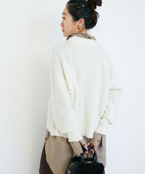 le.coeur blanc（ルクールブラン）の「《WEB限定アイテム》ウォッシャブルワイドクルーネックニット（ニット/セーター・レディース・レッド/ブルー/キャメル/オフホワイト/チャコールグレー・38）」の17枚目の写真