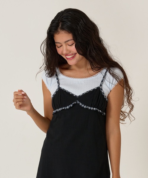 TINA:JOJUN(ティーナジョジュン)の「アイレット コンパクト Tシャツ TINA:JOJUN(Tシャツ/カットソー・レディース・サックスブルー/ネイビー/ホワイト/ホワイト系その他/ピンク・M)」の8枚目の写真