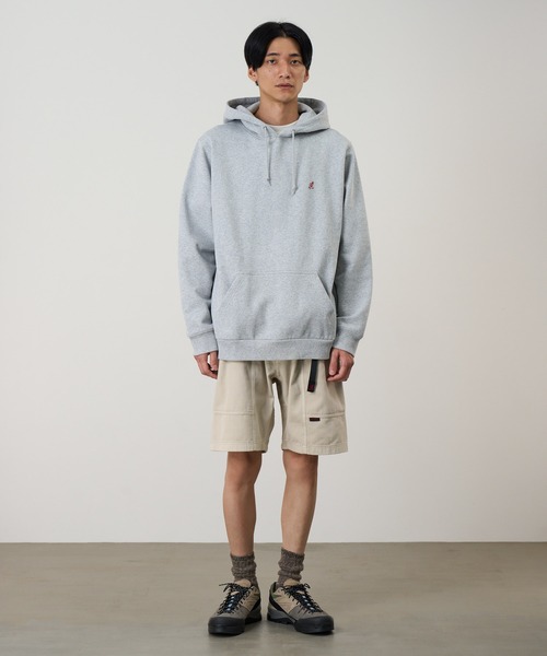 Gramicci（グラミチ）の「ONE POINT HOODED SWEATSHIRT｜ワンポイントフーデッドスウェットシャツ Gramicci グラミチ（スウェット・メンズ・ヘザーグレー/ダークブラウン系/ダークネイビー/オレンジ/グレー系その他/ブラック系その他/レッド・S/M/L/XL/XXL）」の13枚目の写真