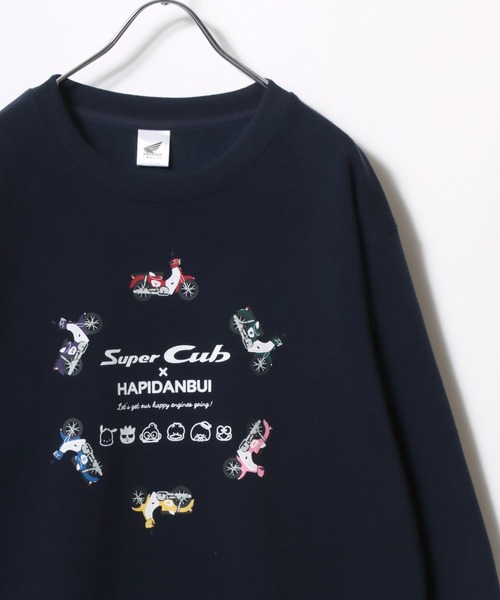 sanrio（サンリオ）の「HONDA×sanrio/ホンダ×サンリオ 『はぴだんぶい』『スーパーカブ』コラボプリントレーナー レディース メンズ（スウェット・メンズ・ホワイト/ブルー系その他2/グレー系その他/グレイッシュベージュ/ブラック/アッシュグレー/ブルー系その他/ネイビー・L/M/LL）」の6枚目の写真