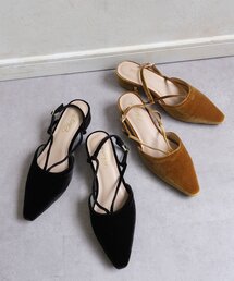 Chez toi | Vストラップベロアパンプス(パンプス)