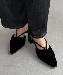 Chez toi | Vストラップベロアパンプス(パンプス)