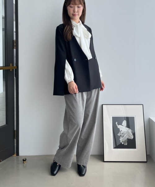 セール】2025秋冬新作 ベロアリボン2タックワイドパンツ（その他パンツ