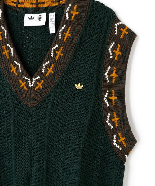 adidas(アディダス)の「adidas Originals×CLOT/アディダスオリジナルス×クロット/KNIT VEST(ベスト・メンズ・ダークグリーン系・M/L/XL)」の4枚目の写真