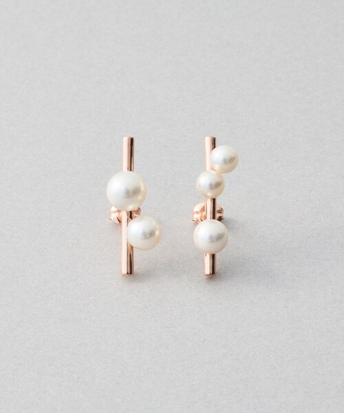 Jouete（ジュエッテ）の「ピアス カラーパール アシンメトリー（ピアス（両耳用）・レディース・プラチナム/イエローゴールド/ピンクゴールド・FREE）」の2枚目の写真