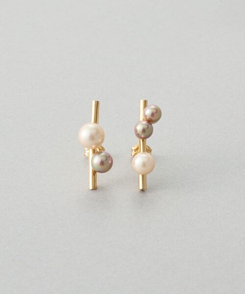 Jouete（ジュエッテ）の「ピアス カラーパール アシンメトリー（ピアス（両耳用）・レディース・プラチナム/イエローゴールド/ピンクゴールド・FREE）」の3枚目の写真