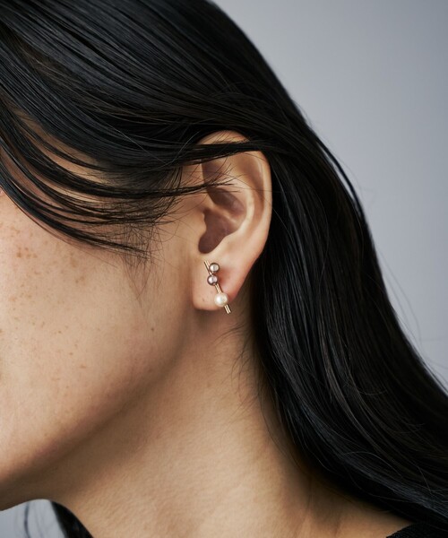 ピアス カラーパール アシンメトリー（ピアス（両耳用））｜Jouete