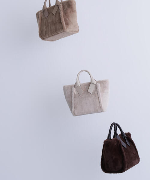 NATURAL BEAUTY BASIC（ナチュラルビューティーベーシック）の「◇ヘアリーリボントートバッグ（トートバッグ・レディース・オフホワイト/ベージュ/ダークブラウン・ﾌﾘ-）」の16枚目の写真