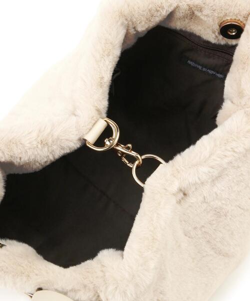 NATURAL BEAUTY BASIC（ナチュラルビューティーベーシック）の「◇ヘアリーリボントートバッグ（トートバッグ・レディース・オフホワイト/ベージュ/ダークブラウン・ﾌﾘ-）」の9枚目の写真