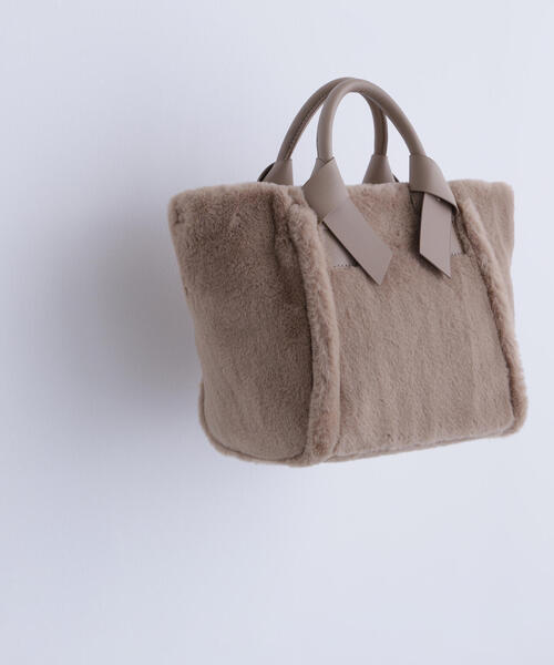 NATURAL BEAUTY BASIC（ナチュラルビューティーベーシック）の「◇ヘアリーリボントートバッグ（トートバッグ・レディース・オフホワイト/ベージュ/ダークブラウン・ﾌﾘ-）」の6枚目の写真