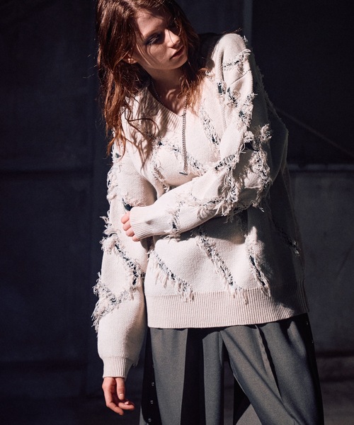 キネティクスクラッシュ Casper John（キャスパージョン） セーター ニット Slash crash knit