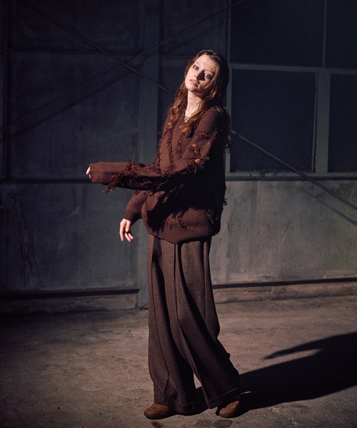 CASPER JOHN(キャスパージョン)の「Slash crash knit / スラッシュクラッシュニット(ニット/セーター・メンズ・ブラウン/ブラック/アイボリー・LARGE/MEDIUM/SMALL/X-SMALL)」の16枚目の写真