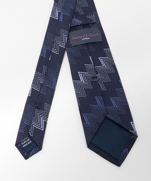 Seaward＆stearn（シーワードスターン）の「＜Seaward & Stearn＞8.0cm ジオメトリック ネクタイ（ネクタイ・メンズ・ネイビー/ダークブラウン・FREE）」の4枚目の写真