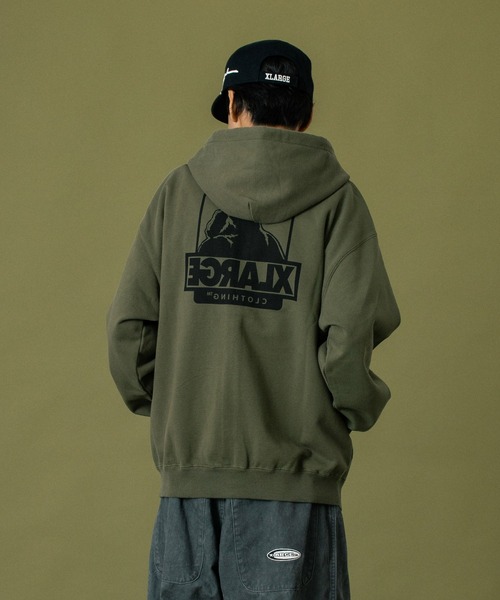 XLARGE(エクストララージ)の「BACKSIDE OG W-ZIP HOODED SWEAT SHIRT(パーカー・メンズ・ブラウン/ブラック/オリーブ/アッシュ・S/M/L/XL)」の8枚目の写真
