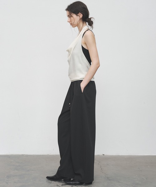 tageechita（タジチタ）の「【tageechita】カーブライン ドローストリングワイドスラックス（スラックス・レディース・アイボリー/ブラック・S/M/L）」の22枚目の写真