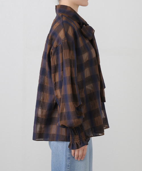 ❁︎Spick & Span❁︎オンブレボウタイブラウス スピック＆スパン Spick & Span オンブレボウタイブラウス