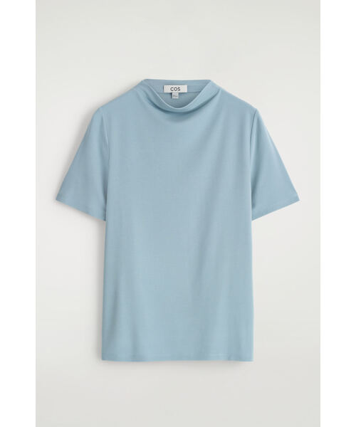 COS（コス）の「ドレープジャージーTシャツ（Tシャツ/カットソー・レディース・ブルー系その他2/ブラック・XS/S/L/M）」の7枚目の写真