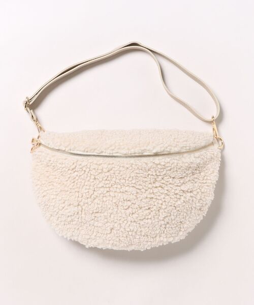 andrea cardone(アンドレアカルドネ)の「【ANDREA CARDONE】レザーストラップボアショルダーバッグ(Q56394)(ショルダーバッグ・レディース・ライトブラウン/アイボリー/カーキ・ALL)」の9枚目の写真