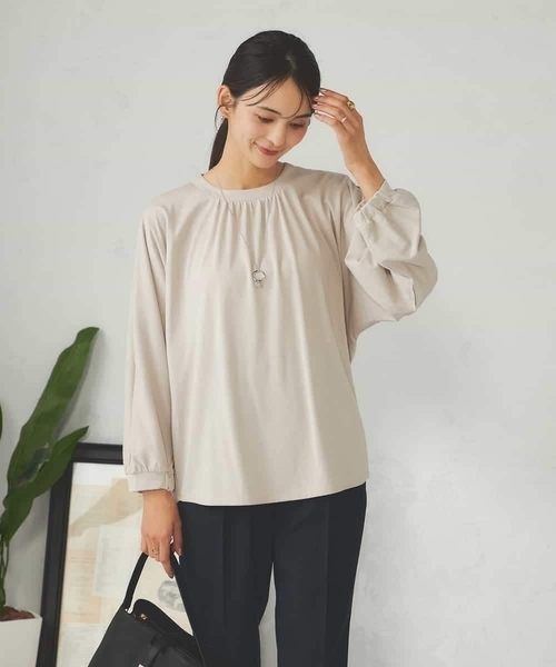 a.v.v(アーヴェヴェ)の「ギャザーネックドルマントップス(Tシャツ/カットソー・レディース・ブラック/グリーン/ボルドー/グレー系その他・40/38/36)」の20枚目の写真