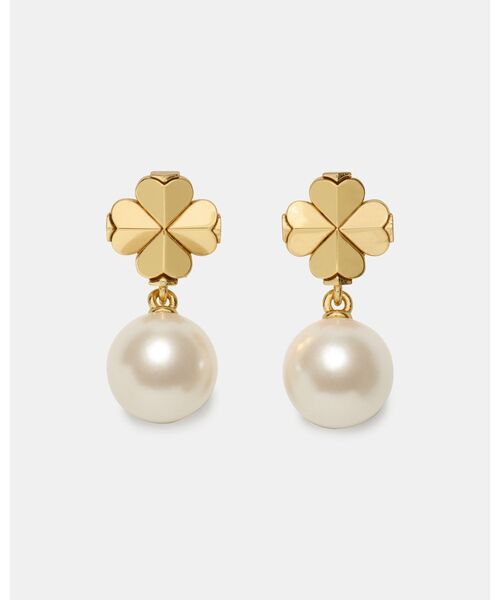 kate spade new york(ケイトスペード ニューヨーク)の「スペード フラワー パール ドロップ ピアス(ピアス(両耳用)・レディース・ホワイト・ONESIZE)」の1枚目の写真