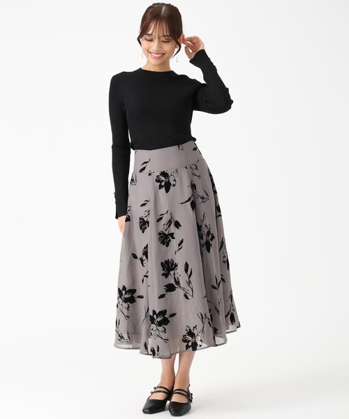 MISCH MASCH（ミッシュマッシュ）の「2025秋冬新作 フロッキーフラワースカート（スカート・レディース・ブラック/ワイン/グレー・S/M）」の21枚目の写真